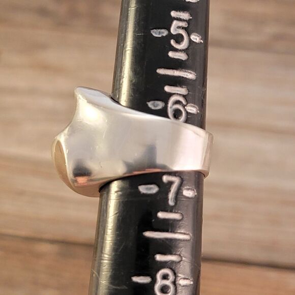 Sterling Contemporary Sculptural Waves Statement Ring - Picture 13 of 13